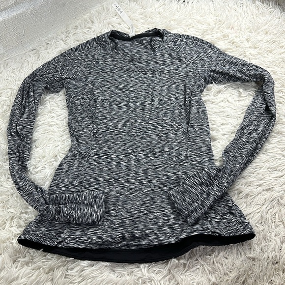 Lululemon Runderful Long Sleeve Spaced Out Space Dye Black White - Picture 1 of 7